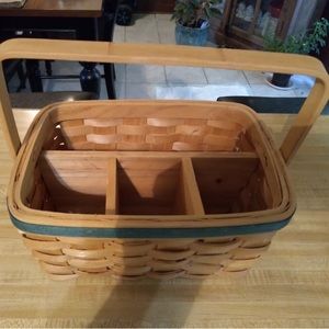 Wooden/Wicker Utensil Holder